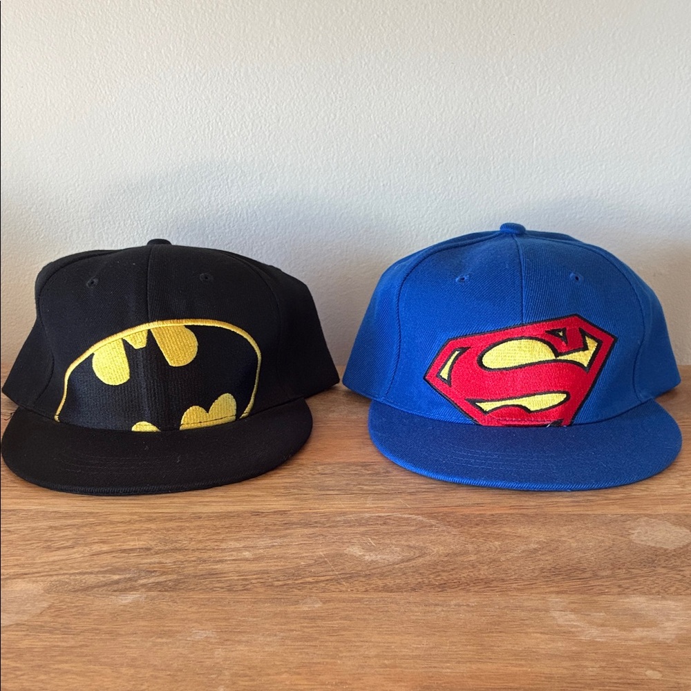 Superhero Kids Caps - Black and Blue